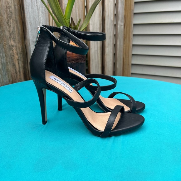 Steve Madden Feelya Black Strappy Heels Women’s Size 9M - Picture 4 of 10